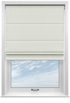 Akoya Faux Silk, Lustre White - Motorised Roman Blind